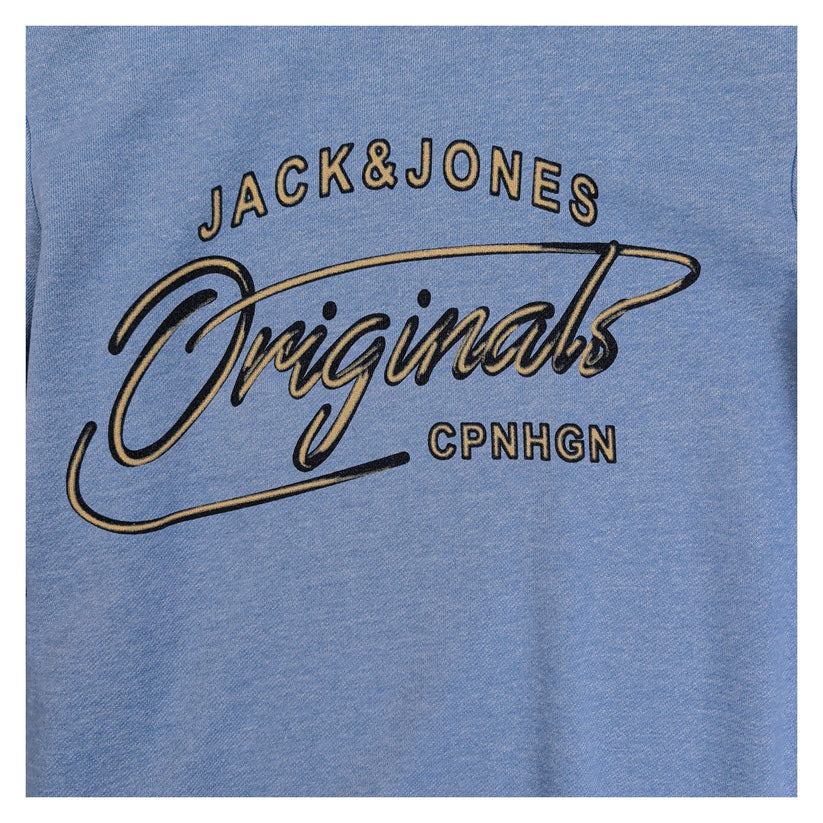 Jack & Jones Originals JORPEX Mens Blue Crew Neck Graphic Sweatshirt NON