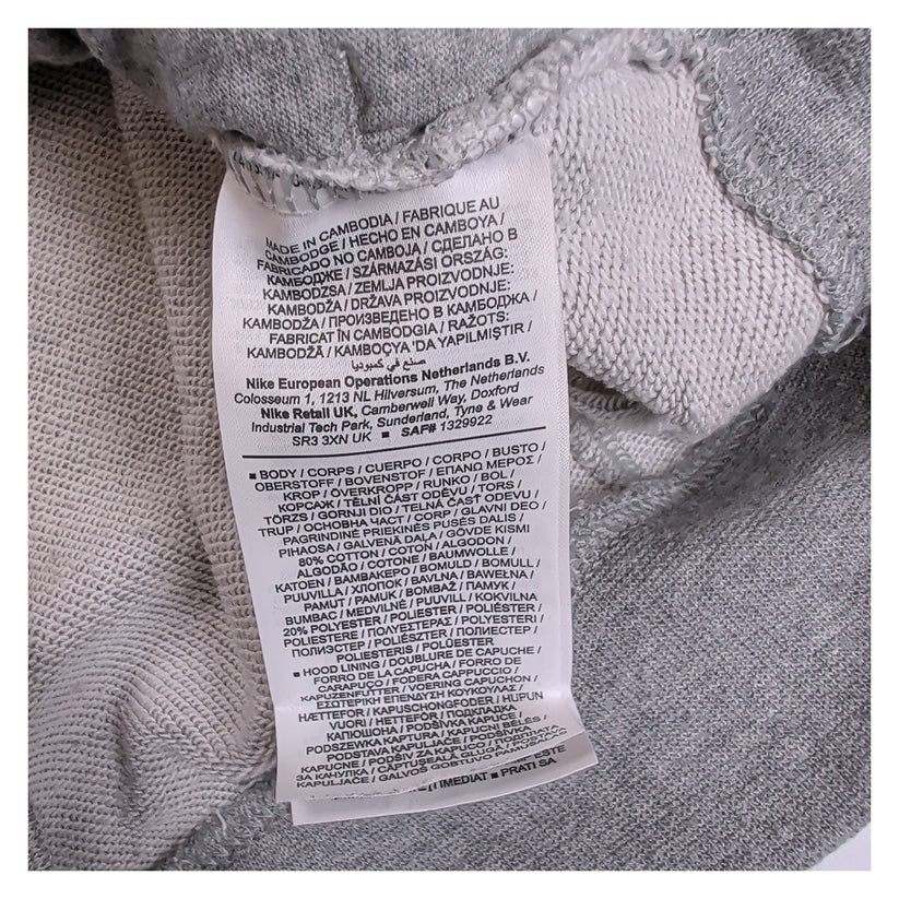 Nike Colour Block Pullover Hoodie Size S Grey White Embroidered Logo