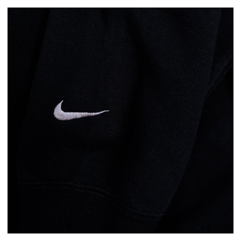 Nike Mens Black Sweatshirt M Double Swoosh Embroidered Back Print Crew Neck