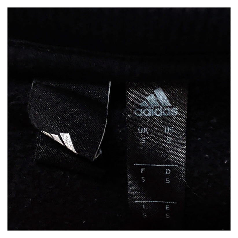 adidas Mens Black Sweatshirt Size S Embroidered Logo Crew Neck Pullover