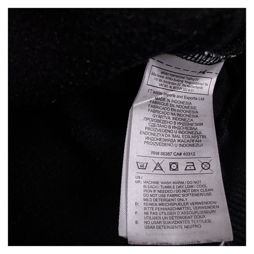 adidas Mens Black Sweatshirt Size S Embroidered Logo Crew Neck Pullover
