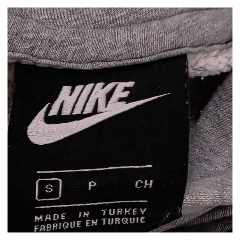 Nike Grey Marl Pullover Hoodie Size S Blue Swoosh Logo Fleece Kangaroo Pocket