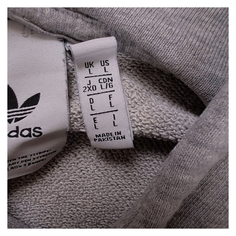 adidas Originals Grey Marl Trefoil Logo Print Hoodie Size L Pullover Sweatshirt
