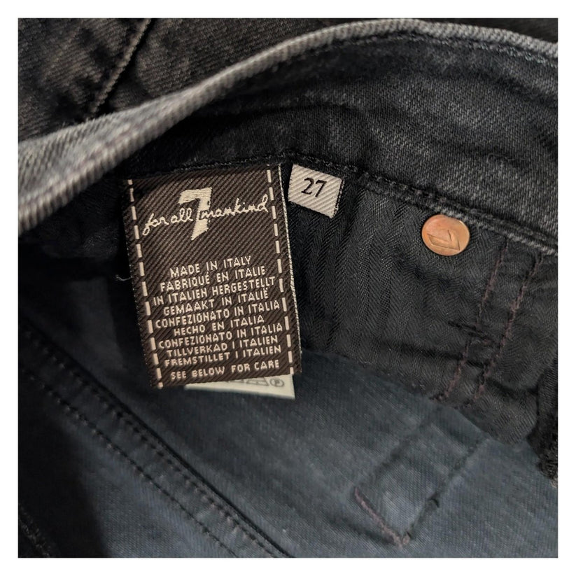 7 for all mankind roxanne womens jeans size 27 black skinny stretch by 7 For All Mankind – JEANS | RewearableUK