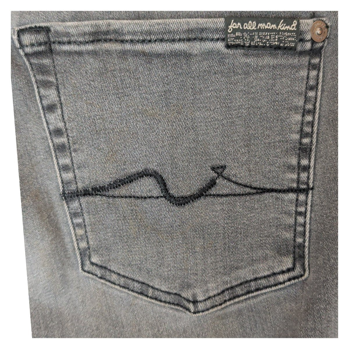 7 for all mankind womens grey faded slim skinny stretch denim jeans size w30 by 7 For All Mankind – JEANS | RewearableUK