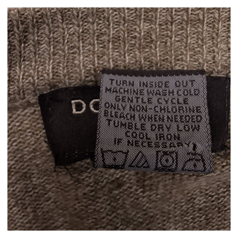 Dockers Men's Argyle Knit Jumper Beige Grey Cream Diamond Crew Neck Size L