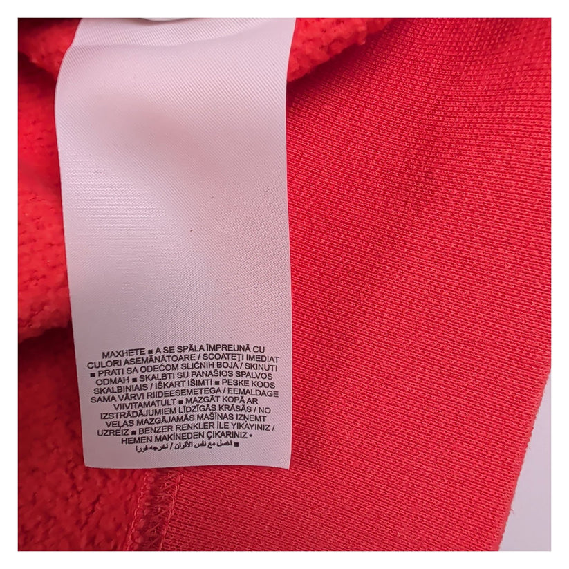 Nike Coral Red Hoodie Size XS Embroidered Swoosh Logo Fleece Pullover Sweatshirt