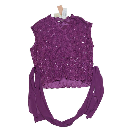 acques Vert Purple Sequin Lace Top UK 24 BNWT Plus Size Occasion Wedding Belted by acques Vert – | RewearableUK