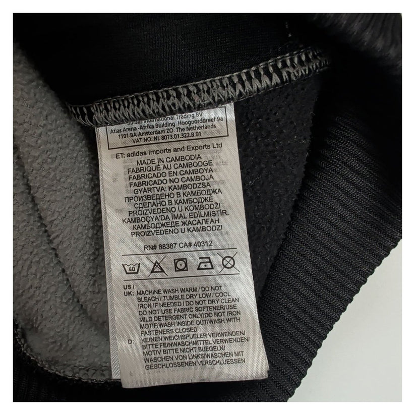 adidas Full Zip Hooded Sweatshirt S Grey Black Marl Red Logo Sports Hoodie – product photo 6 | RewearableUK