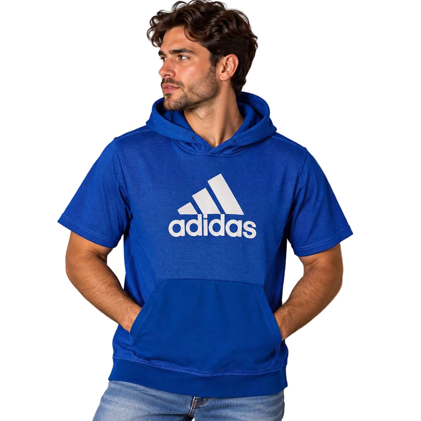 adidas men Hoodie XL Blue Graphic Logo – Hoodie product photo 1 | RewearableUK