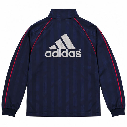 adidas Mens Track Jacket Size S Navy Blue Red Piping Full Zip Made in Japan – product photo 2 | RewearableUK