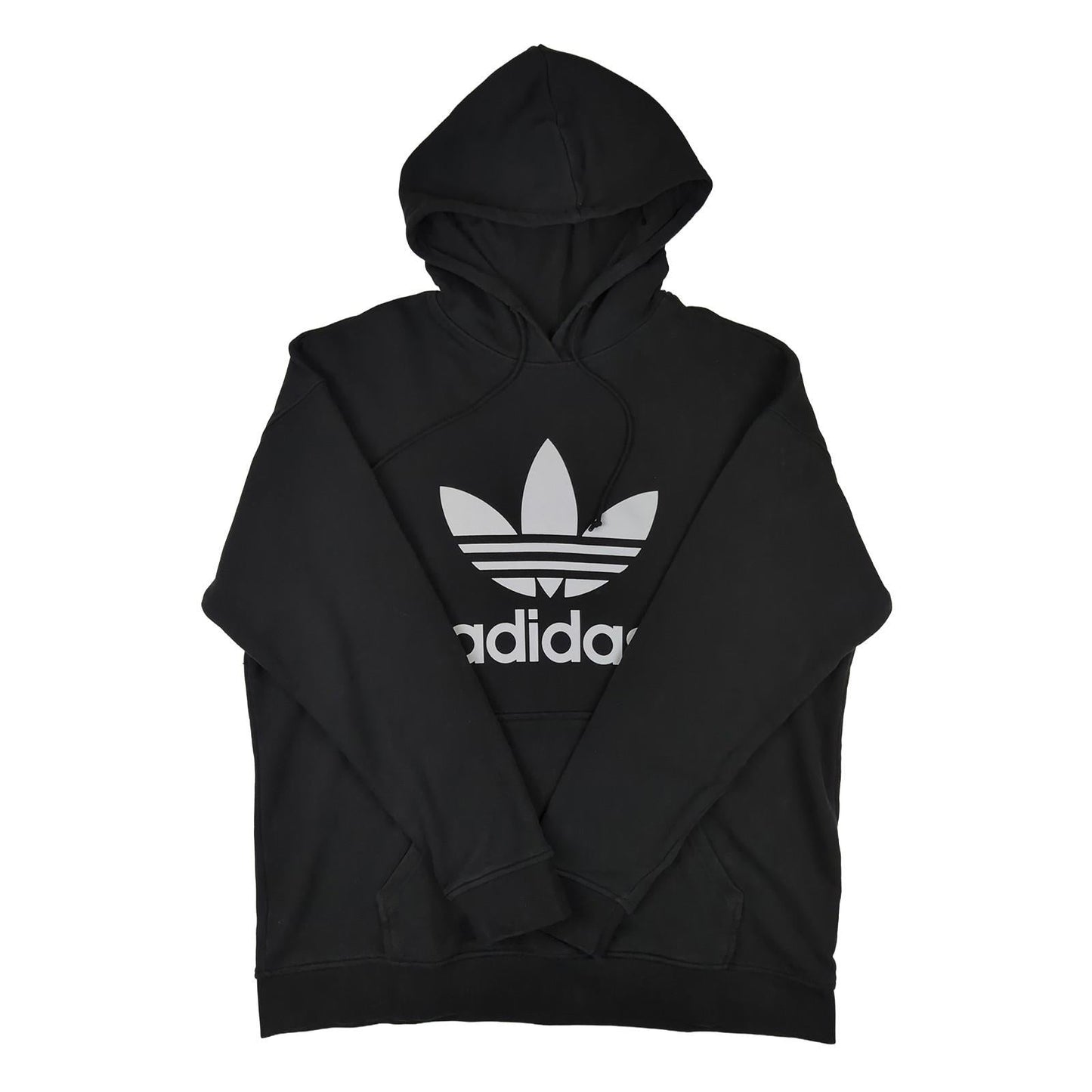 adidas Adidas Men's XL Black Cotton Hoodie Long Sleeve Jumper Used Smart Casual Sweater & Hoodie RewearableUK