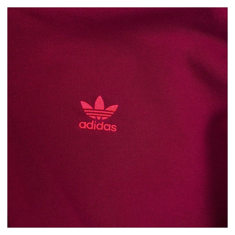Adidas Originals Womens Red Cropped Hoodie UK 6 XS Trefoil Stripe Pullover – product photo 4 | RewearableUK