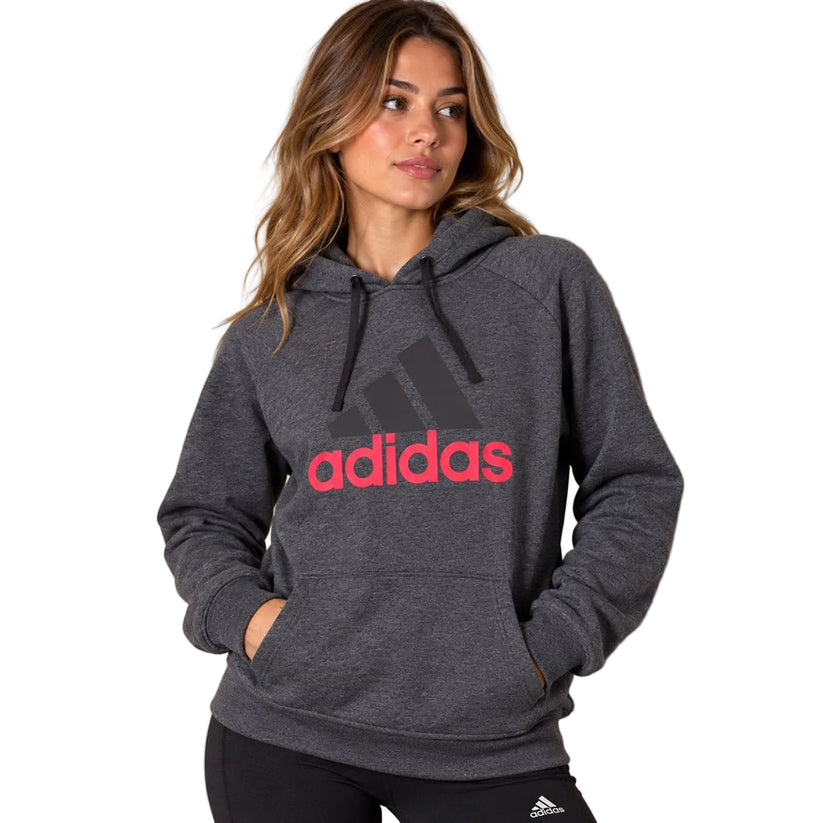 Adidas Women's Hoodie Large Charcoal Grey Logo Graphic – Sweater & Hoodie product photo 1 | RewearableUK