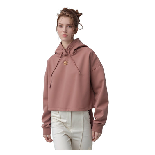 adidas Adidas Women’s Plus Size 20 - 22 Pink Glitter Cropped Hoodie Jacket Cotton Blend Sweater & Hoodie RewearableUK