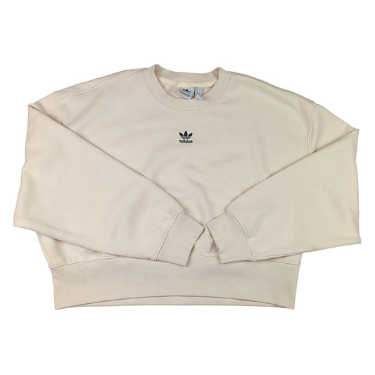 adidas Adidas Womens Small Cream Cropped Sweatshirt Long Sleeve Top | Excellent Sweater & Hoodie RewearableUK