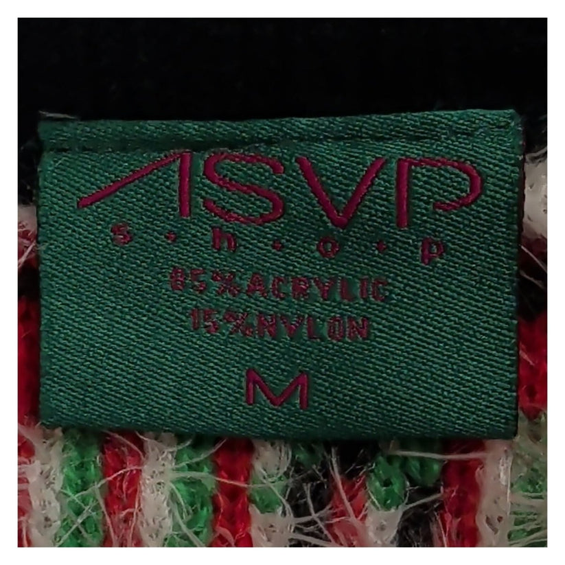 ASVP Shop Womens Christmas Jumper M Black 3D Pom Poms Lights Stars – product photo 4 | RewearableUK