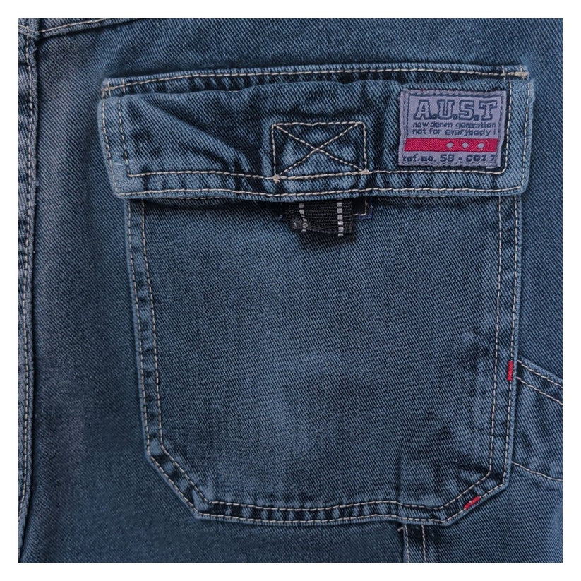 A.U.S.T Men's Carpenter Jeans Size S Blue Denim Baggy Utility Workwear – product photo 8 | RewearableUK