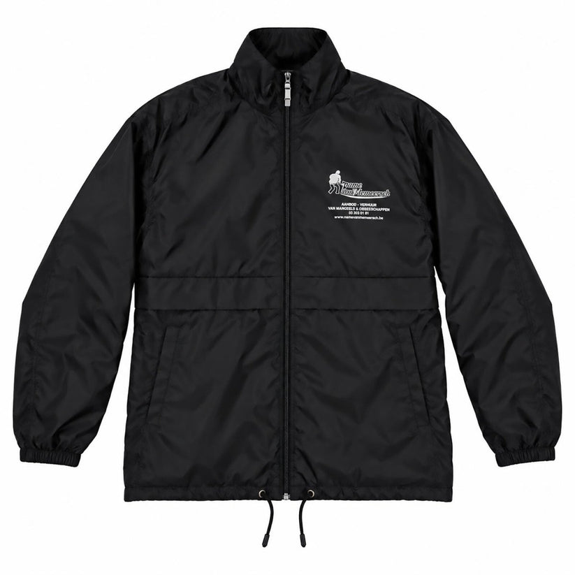 B&C Mens Black Lightweight Zip Up Jacket High Collar Logo Workwear Casual M – product photo 1 | RewearableUK