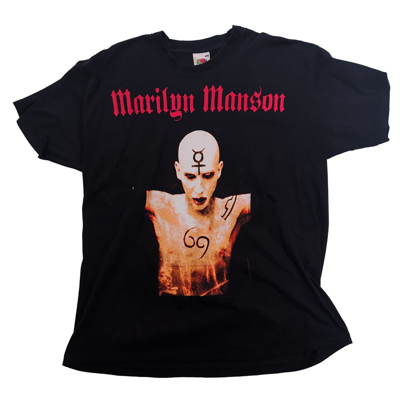 Marilyn Manson Mens XL Black T Shirt Gothic Industrial Metal Rock Graphic Tee