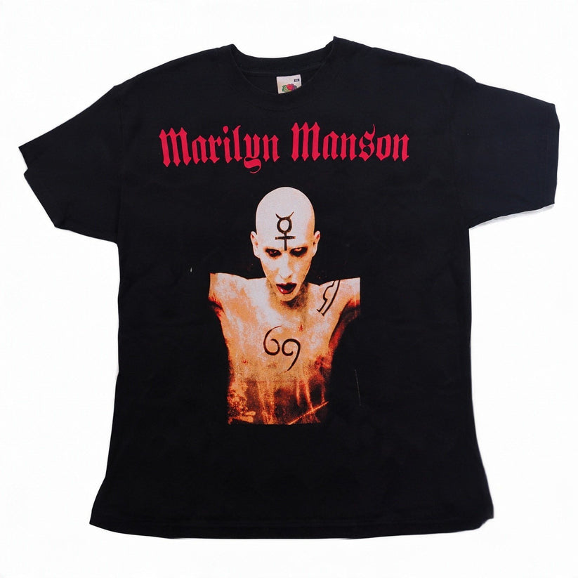 Marilyn Manson Mens XL Black T Shirt Gothic Industrial Metal Rock Graphic Tee