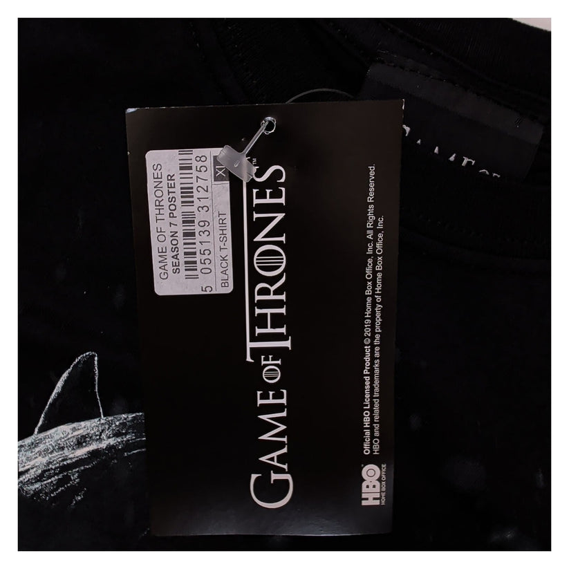 Game of Thrones Night King Black Graphic T-Shirt XL Unisex HBO Official