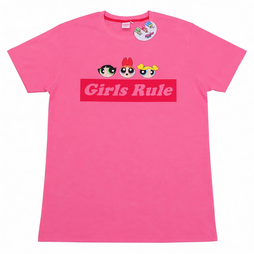 Missimo Women's Powerpuff Girls “Girls Rule” Pink T-Shirt UK 18–20 New With Tags