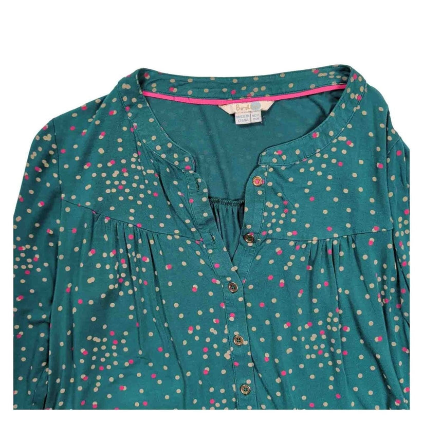 Boden Nadine Jersey Top UK 12 Teal Confetti Spot – product photo 3 | RewearableUK