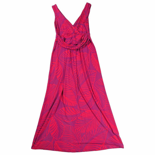 Boden Pink Red Leaf Print Maxi Dress UK 10 Jersey – product photo 1 | RewearableUK
