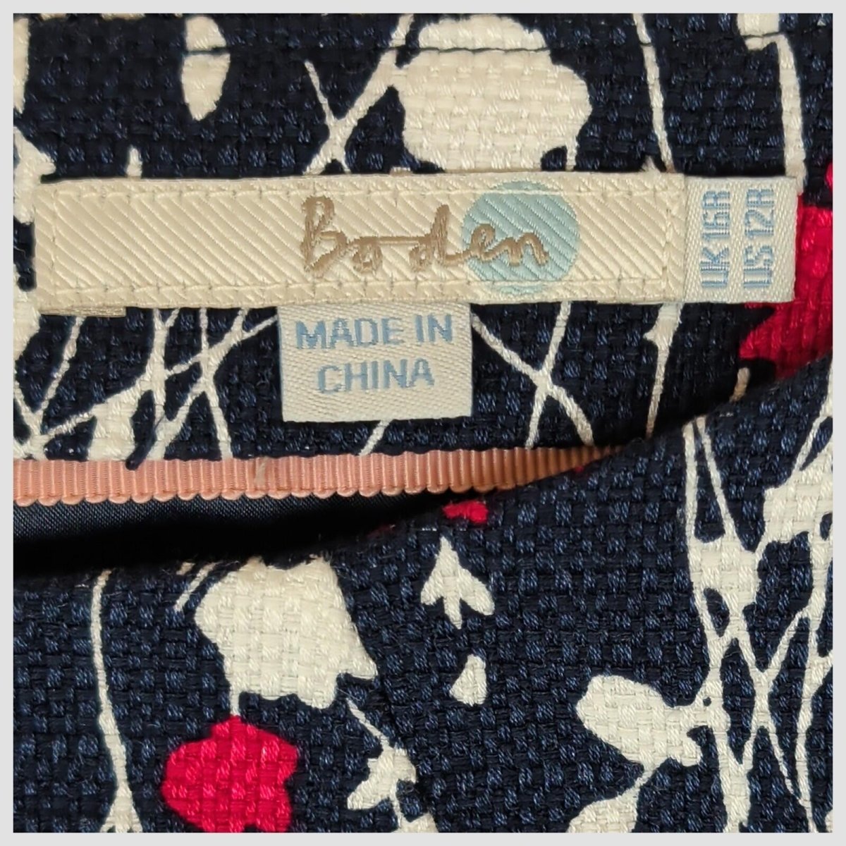 boden womens navy blue floral short sleeve knee length shift dress size uk 16 r by Boden – | RewearableUK
