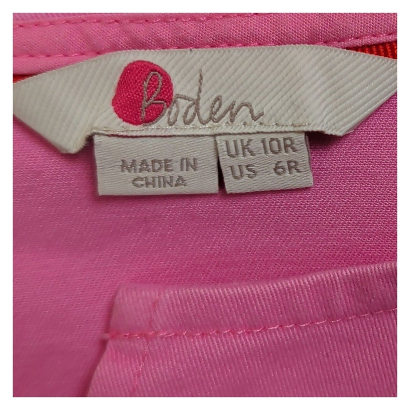 Boden Womens Pink Cotton Stretch Shift Dress UK 10R Sleeveless Pockets – product photo 2 | RewearableUK
