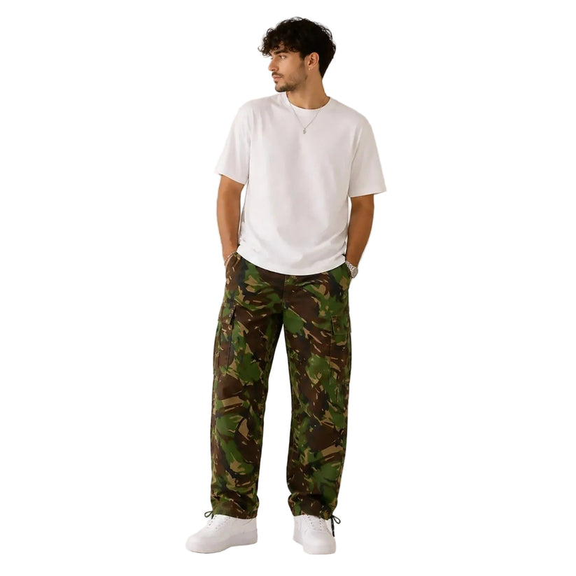British Army DPM Combat Trousers Woodland Camo Cargo Pants 28W 28L by RewearableUK – MILITARY | RewearableUK