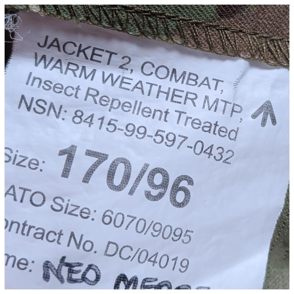 British Army MTP Warm Weather Combat Jacket 170/96 Medium – product photo 7 | RewearableUK