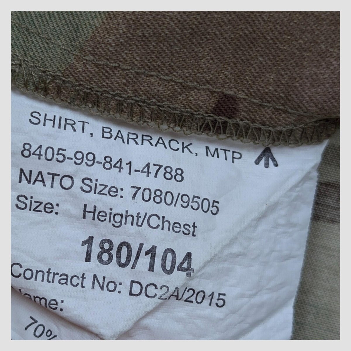 british army surplus mtp camo barrack combat shirt mens size large 180 104 by RewearableUK – | RewearableUK