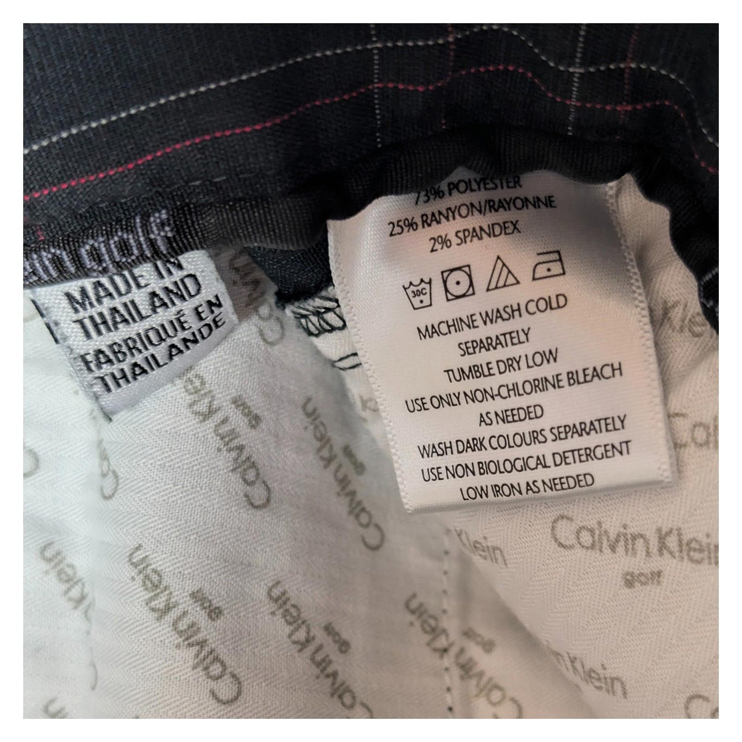 calvin klein golf mens trousers w 38 l 31 black plaid check stretch pants by Calvin Klein – | RewearableUK