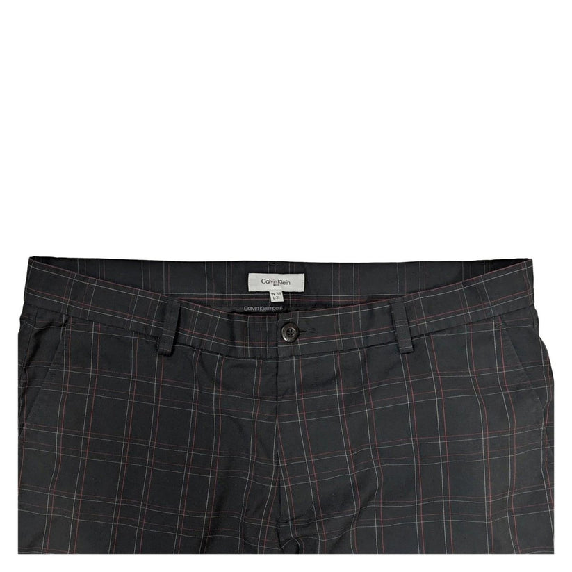 calvin klein golf mens trousers w 38 l 31 black plaid check stretch pants by Calvin Klein – | RewearableUK