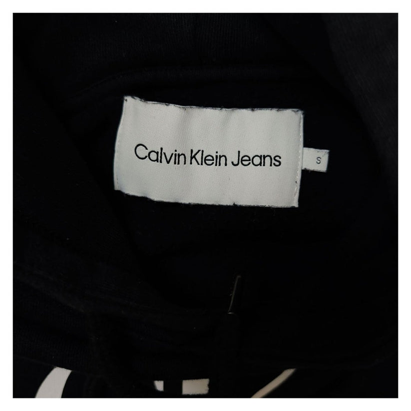 Calvin Klein Jeans CK Logo Black Pullover Hoodie Size S Cotton Sweatshirt – product photo 5 | RewearableUK