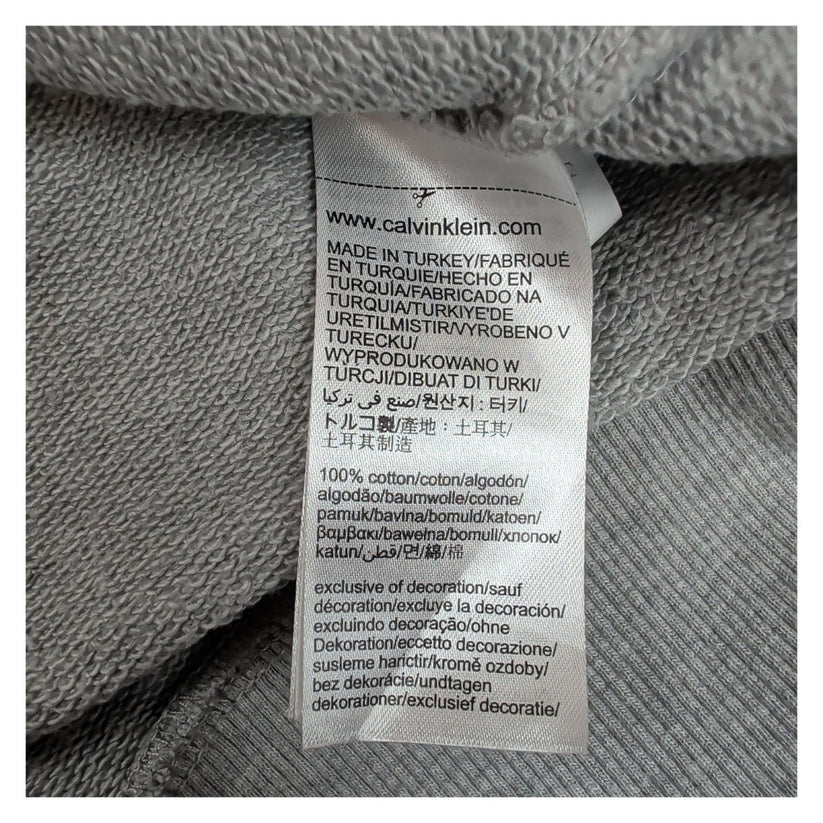 Calvin Klein Jeans CK Logo Grey Marl Pullover Hoodie Sweatshirt Size L – product photo 7 | RewearableUK