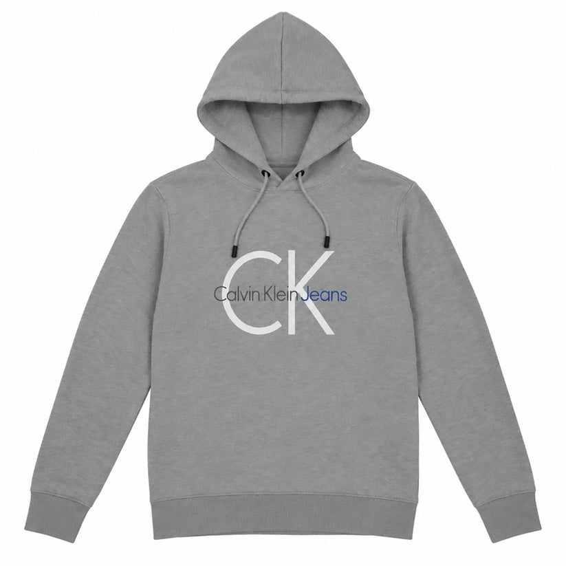Calvin Klein Jeans CK Logo Grey Marl Pullover Hoodie Sweatshirt Size L – product photo 1 | RewearableUK