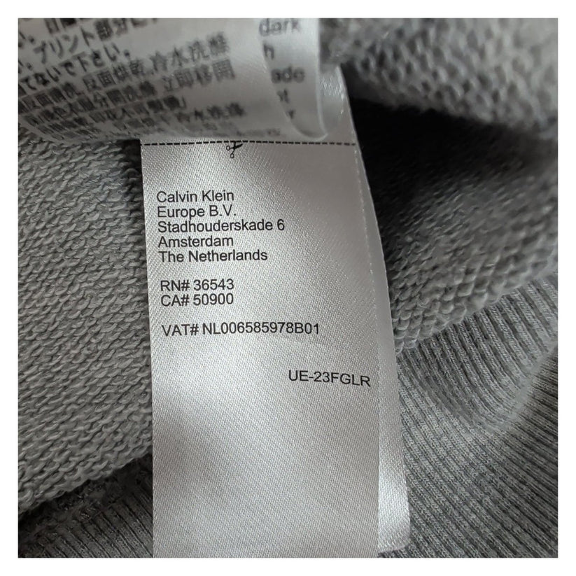 Calvin Klein Jeans CK Logo Grey Marl Pullover Hoodie Sweatshirt Size L – product photo 9 | RewearableUK