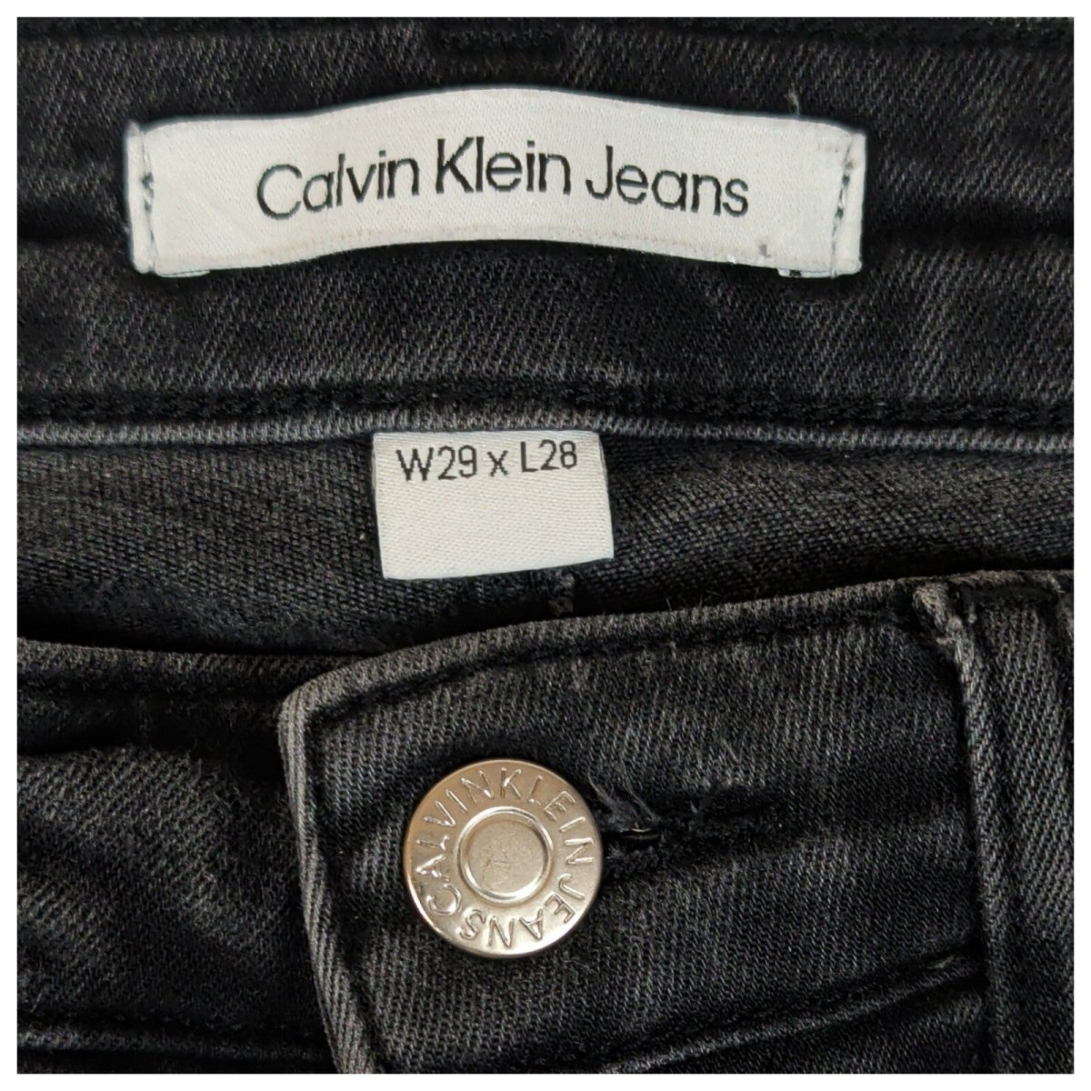 Calvin Klein Jeans Women's Black Skinny Jeans W29 L28 Coated Denim Zip Fly by Calvin Klein – | RewearableUK