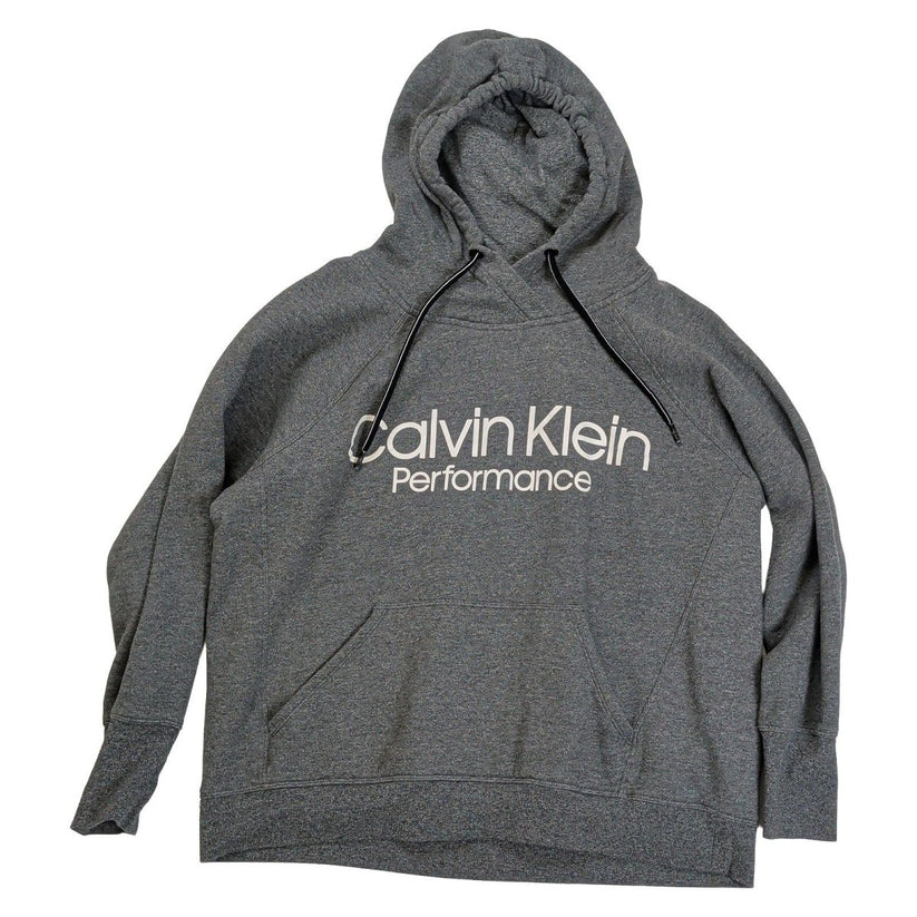 Calvin Klein Performance Grey Marl Pullover Hoodie Logo Sweatshirt Size M – product photo 7 | RewearableUK