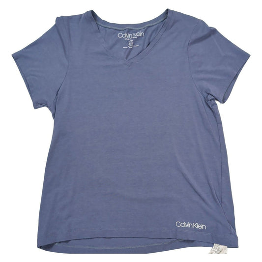 Calvin Klein Sleepwear Top Women M Blue V Neck Short Sleeve Lounge T-Shirt – product photo 1 | RewearableUK