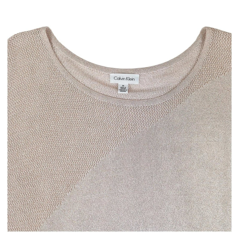 Calvin Klein Top Womens M Pink Gold Metallic Knit Dolman Sleeve Jumpe by Calvin Klein – | RewearableUK