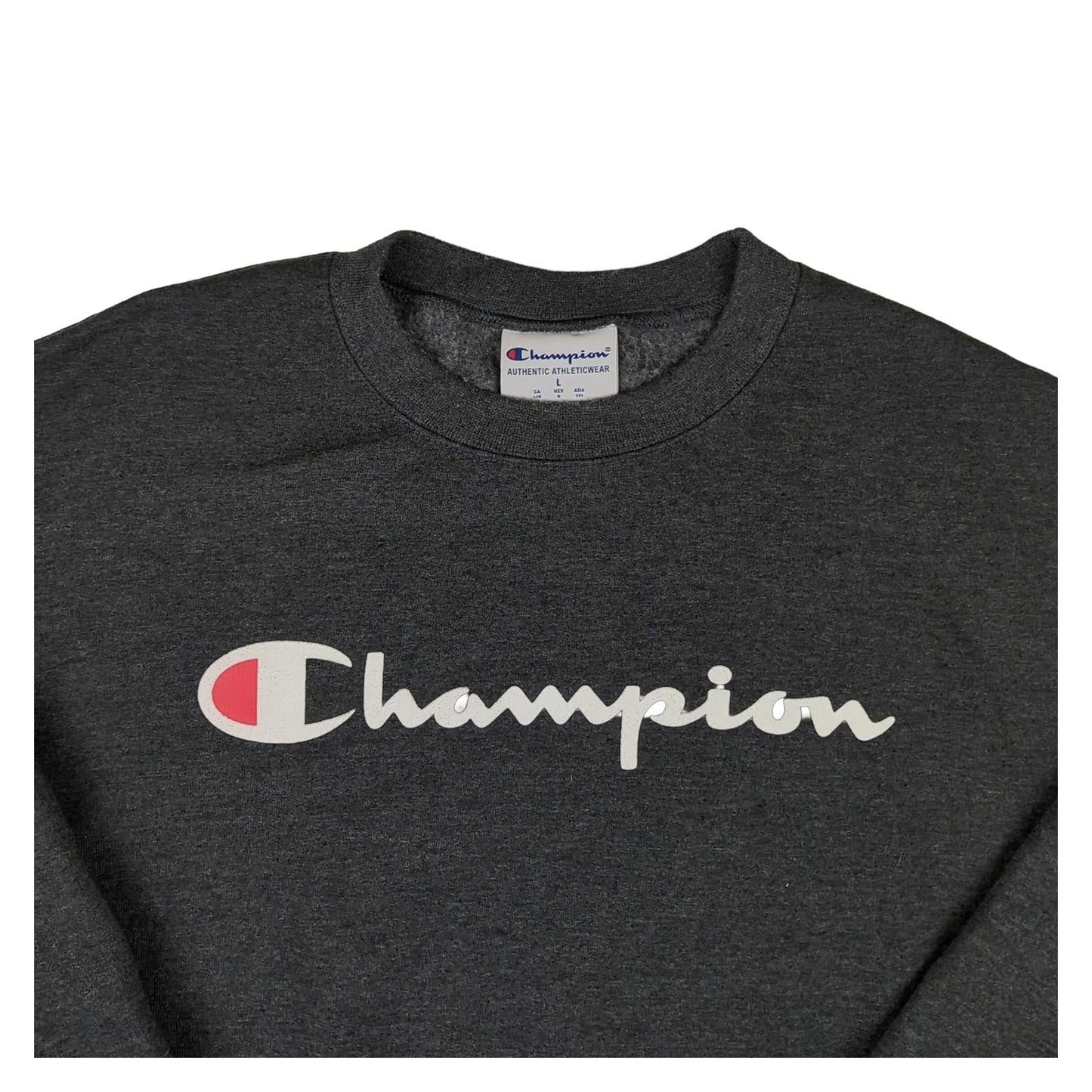 Champion Champion Grey Logo Sweatshirt Men’s L Long Sleeve Eco Regular Fit SWDSW20CH Sweater & Hoodie RewearableUK