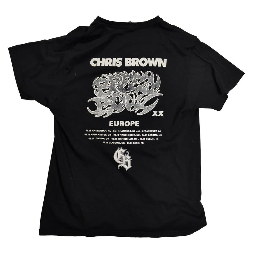 Chris Brown Breezy Bowl XX Europe 2025 Tour T-Shirt L Black Double Sided – product photo 2 | RewearableUK