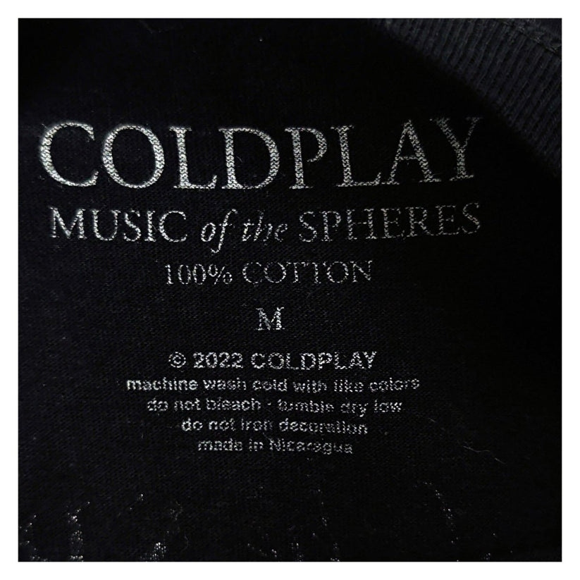 Coldplay Music of the Spheres Live 2022 Tour T-Shirt M Black Dates – product photo 5 | RewearableUK