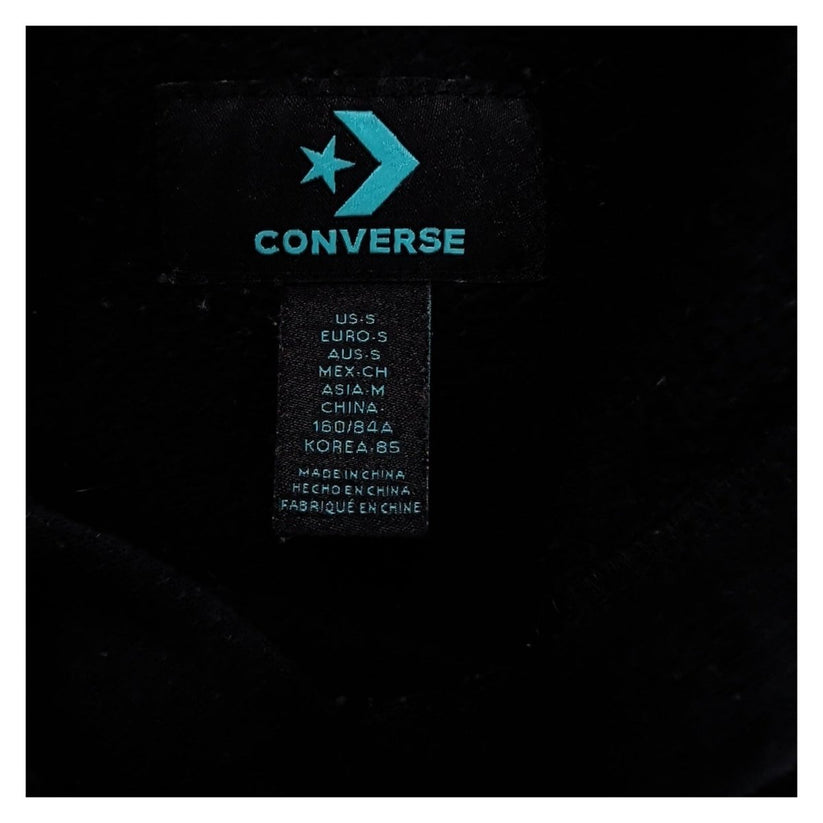 Converse Black Pullover Hoodie Size S Star Script Logo Kangaroo Pocket – product photo 5 | RewearableUK