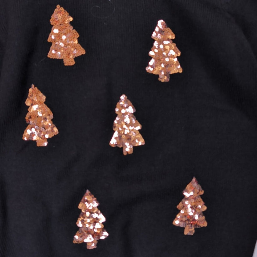 Cotton Traders Women's Christmas Jumper UK 16 Black Sequin Tree – product photo 3 | RewearableUK