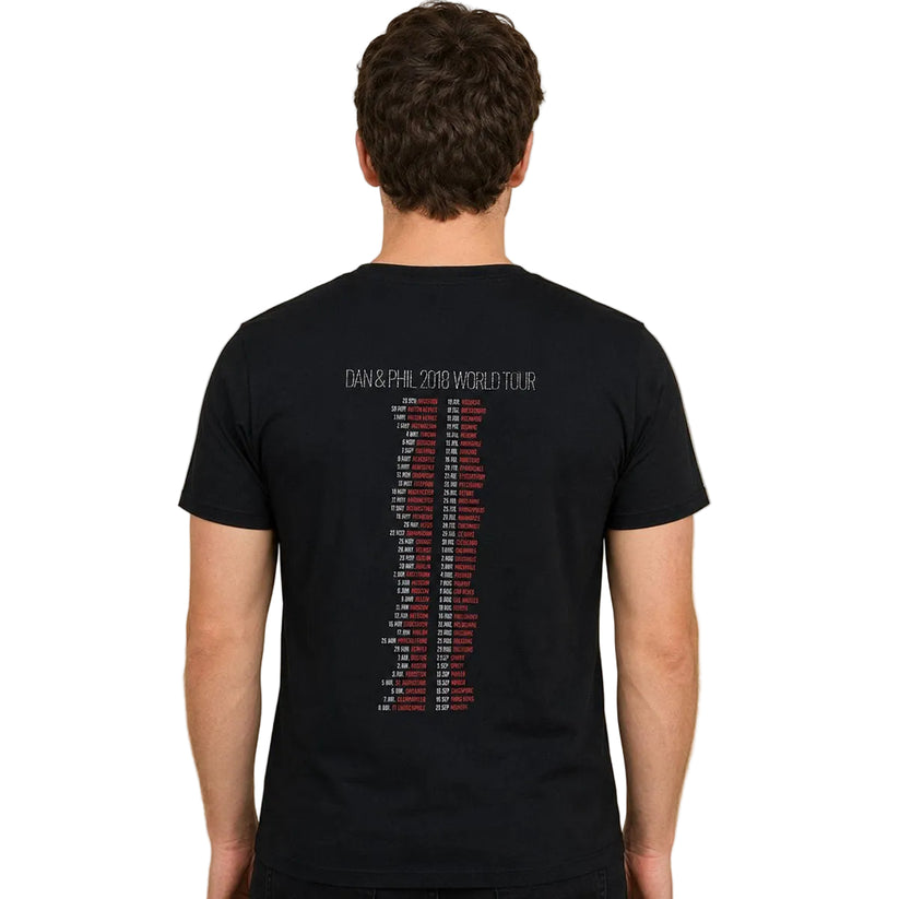 Dan & Phil Interactive Introverts 2018 Tour T-Shirt S Black – Music T-Shirt product photo 2 | RewearableUK